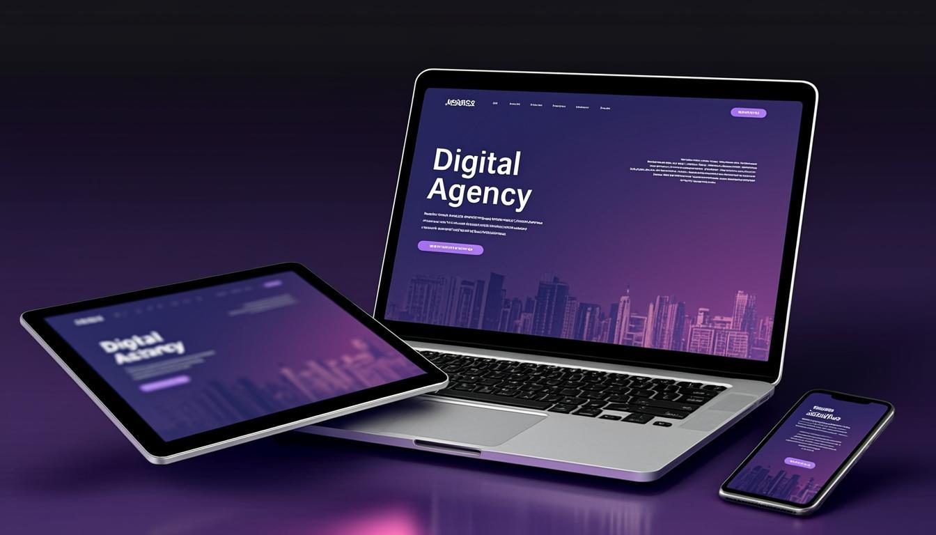 نمایش سایت طراحیشده روی لپتاپ، تبلت و موبایل